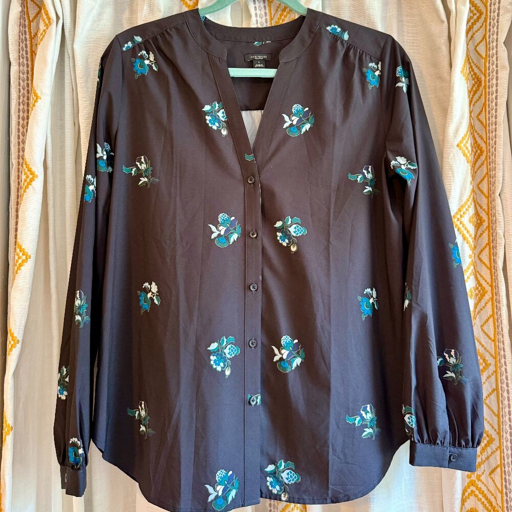 Ann Taylor S Long Sleeve Blouse Button Down